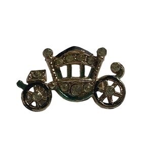 Vintage Gold Tone Cinderella Carriage Brooch